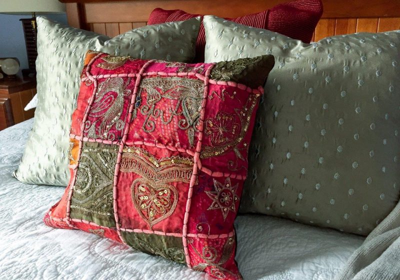 Upcycling Bags to cushion covers Upcycling old bags DIY pillow covers Flow Colour Colour Consulting Interior Decorating