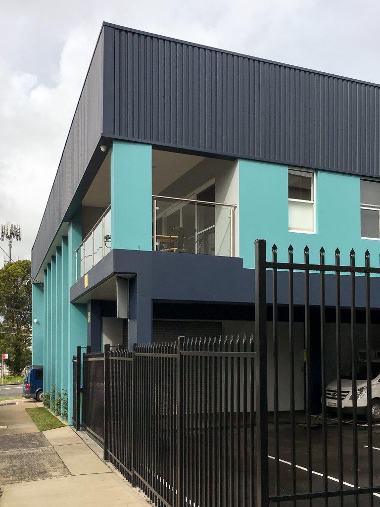 Commercial Exterior Colour Makeover Hornsby Building Exterior Colour Transformation Flow Colour Colour Consulting Exterior Design Teal and Navy Colour Scheme